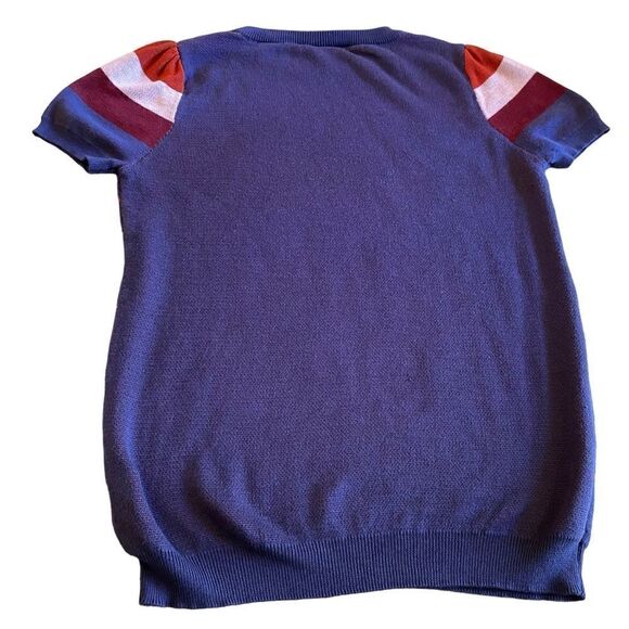 NWOT White Modcoth Chevron Pattern Cap Sleeve Sweater - Picture 6 of 13